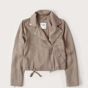 NWT A&F The Drapey Moto Jacket Light Khaki XS